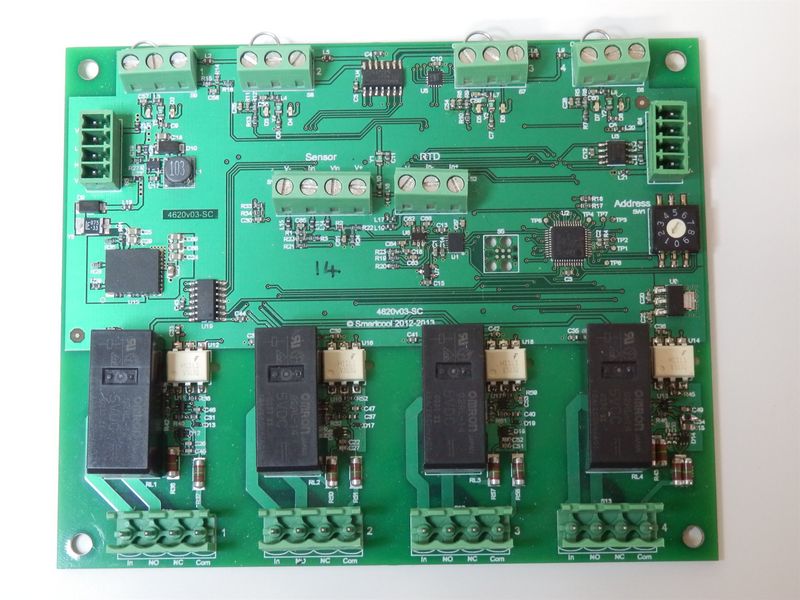 An industrial relay and I/O board designed by RF Logic